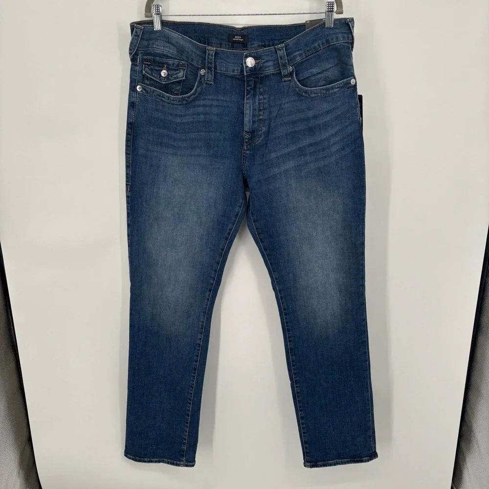 True Religion Jeans Ricky Snap Flap Relaxed Straight Jeans Men's Size 36 NWT